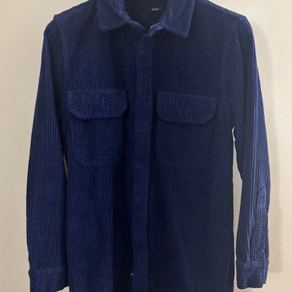 Benson Corduroy Blue Snap Button Overshirt Shirt Jacket - Small - Picture 13 of 16